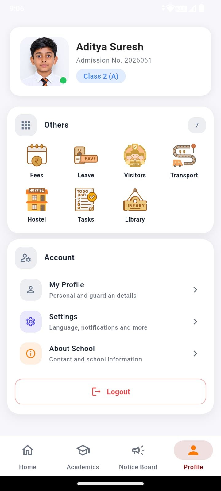 BBConnect dashboard screen