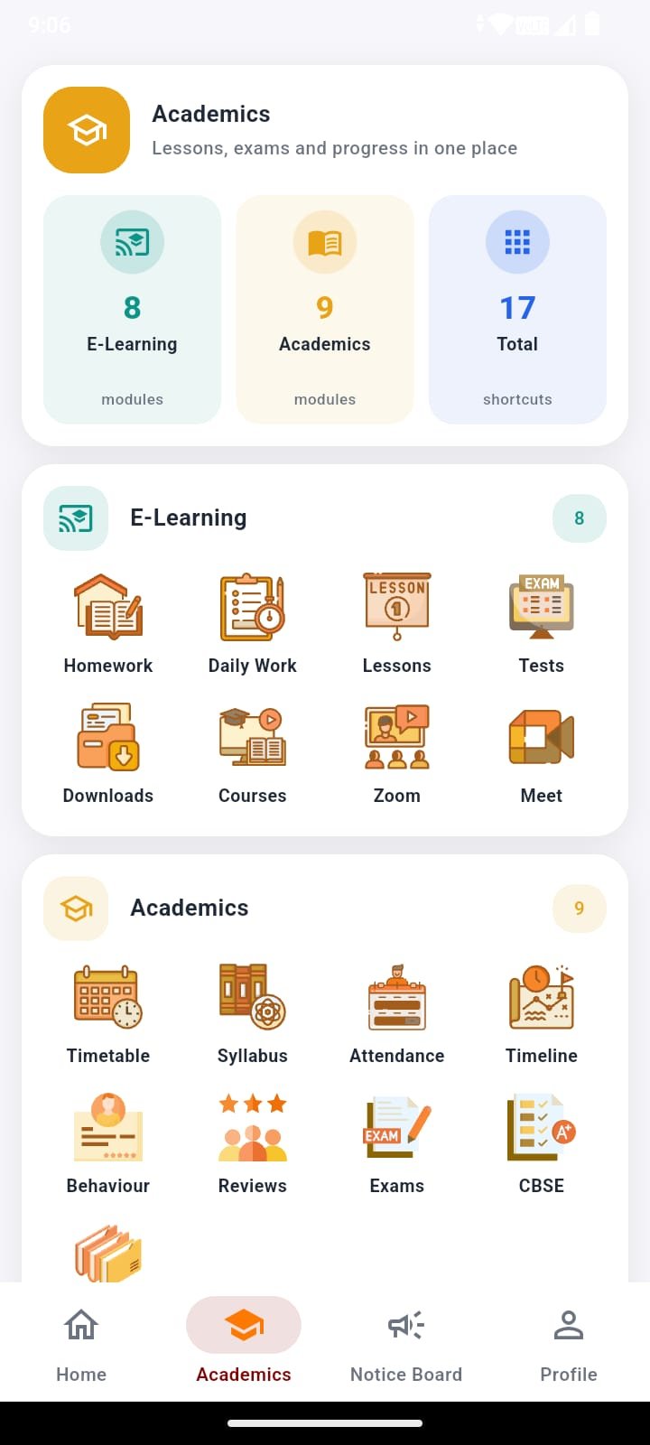 BBConnect attendance screen